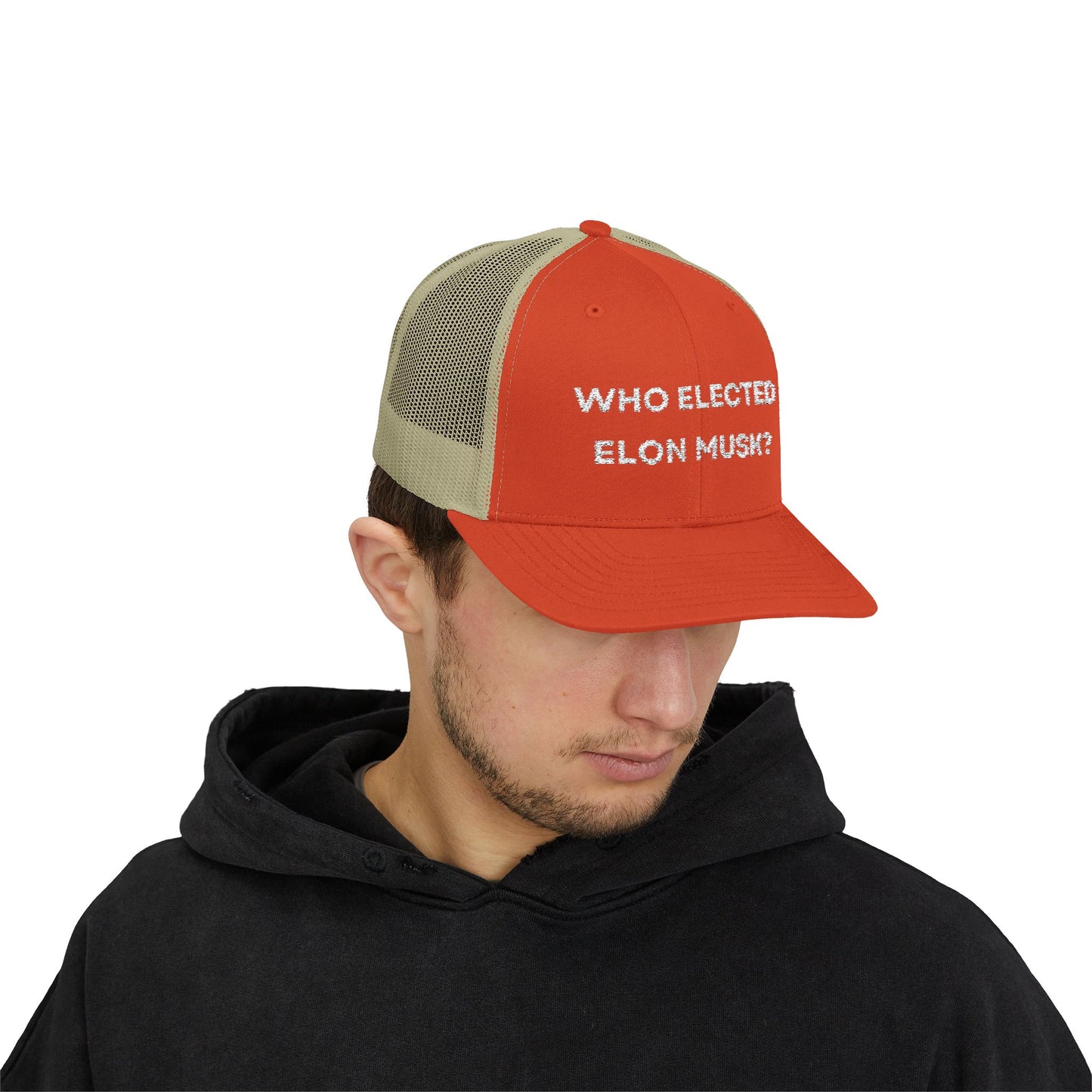 Who Elected Elon Musk? Snapback Cap - White Letters