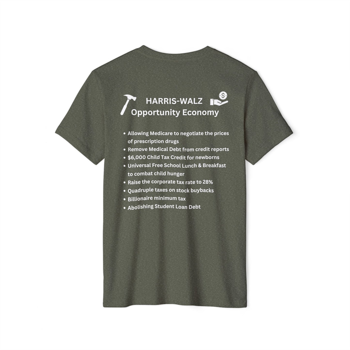 Opportunity Economy Unisex Recycled Organic T-Shirt - White Letters