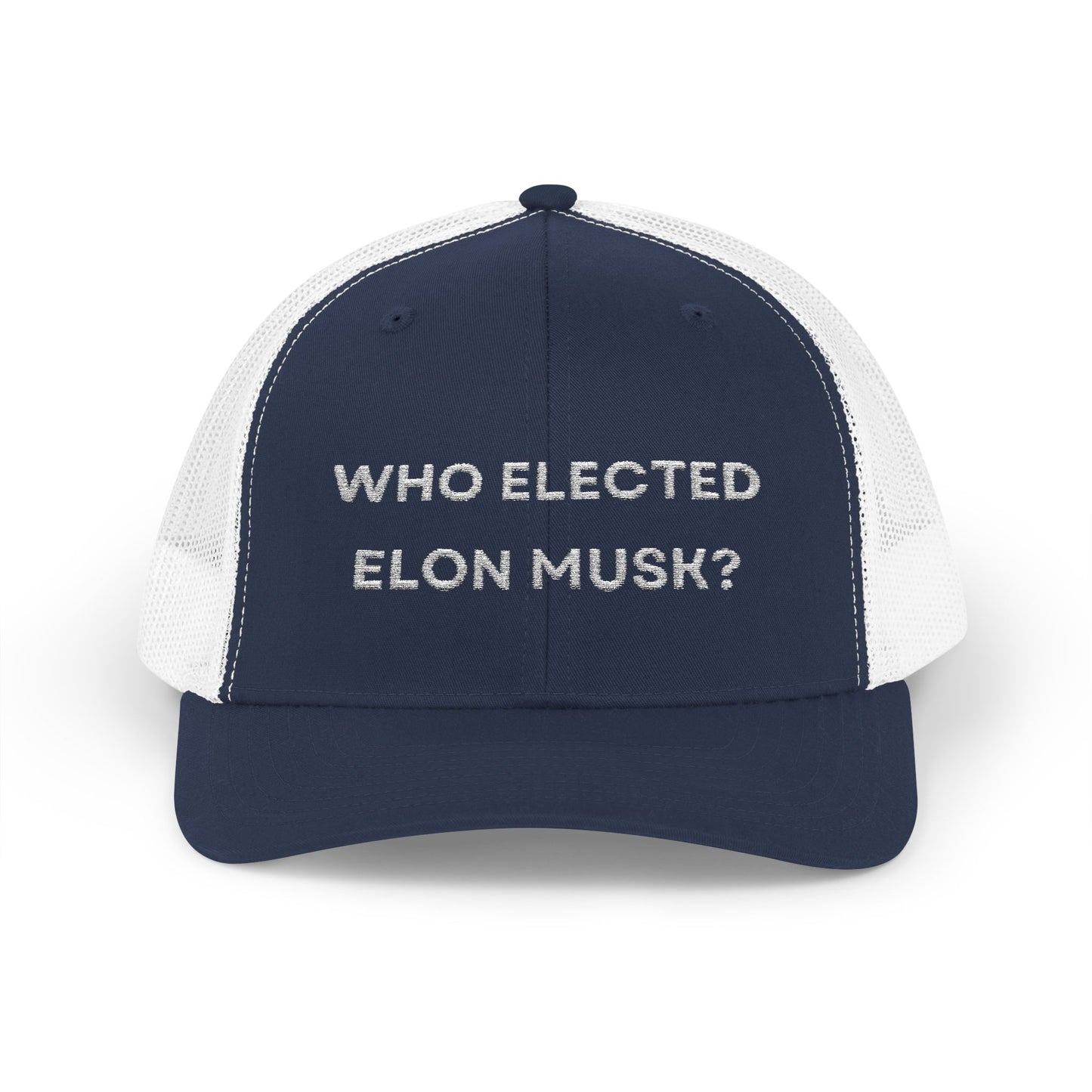 Who Elected Elon Musk? Snapback Cap - White Letters