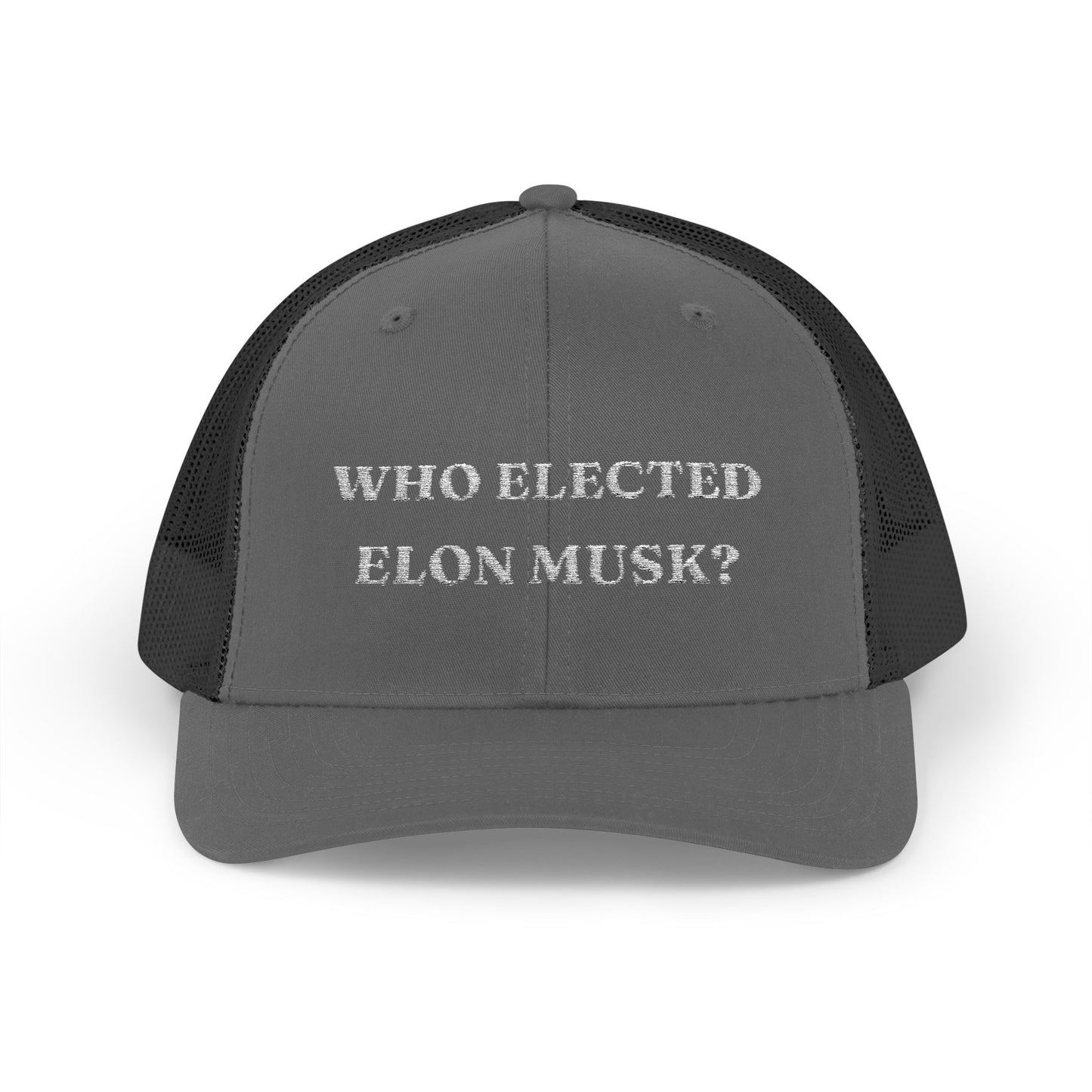 Who Elected Elon Musk? Snapback Cap - White Letters