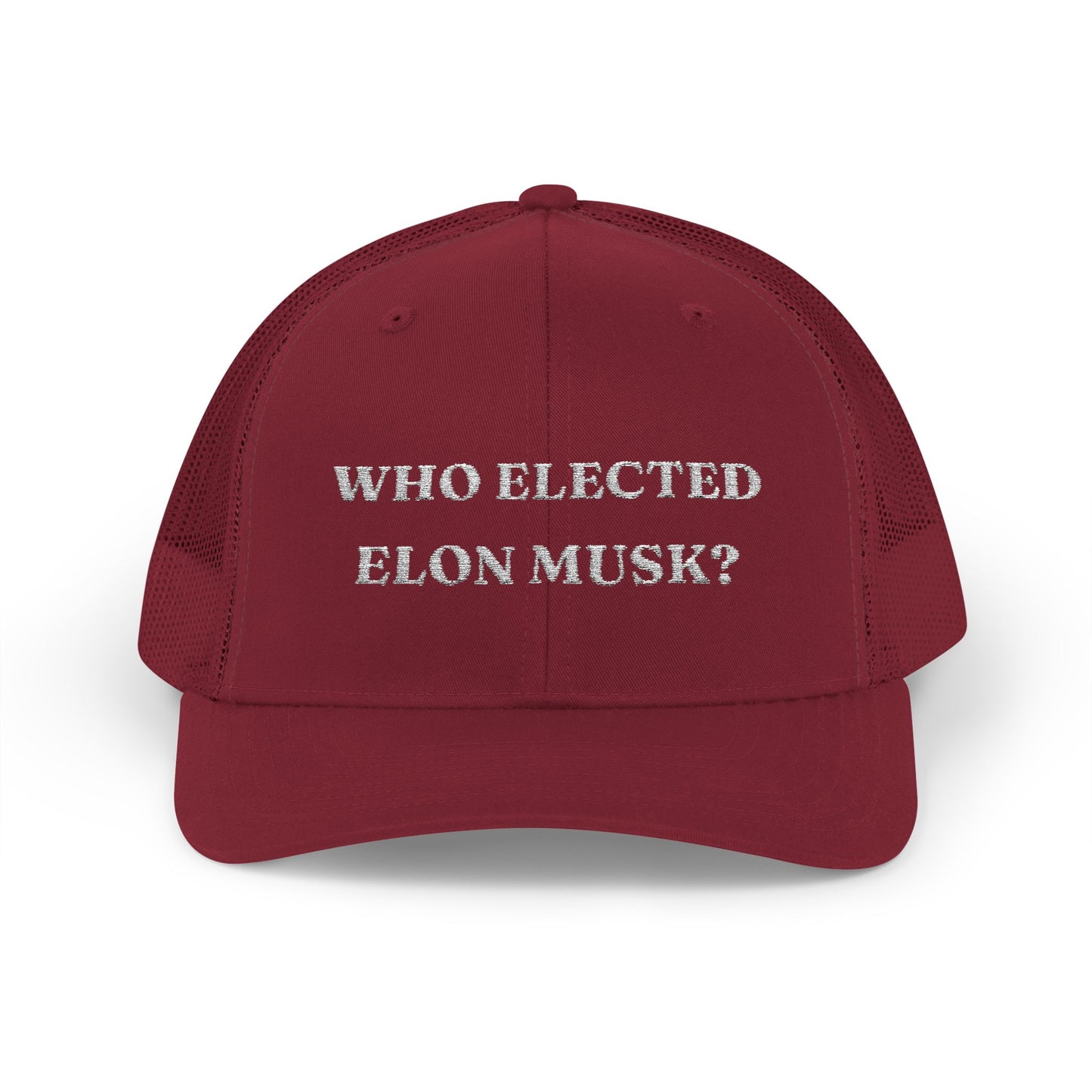 Who Elected Elon Musk? Snapback Cap - White Letters