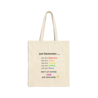 Iconic Quote Tan Canvas Tote Bag