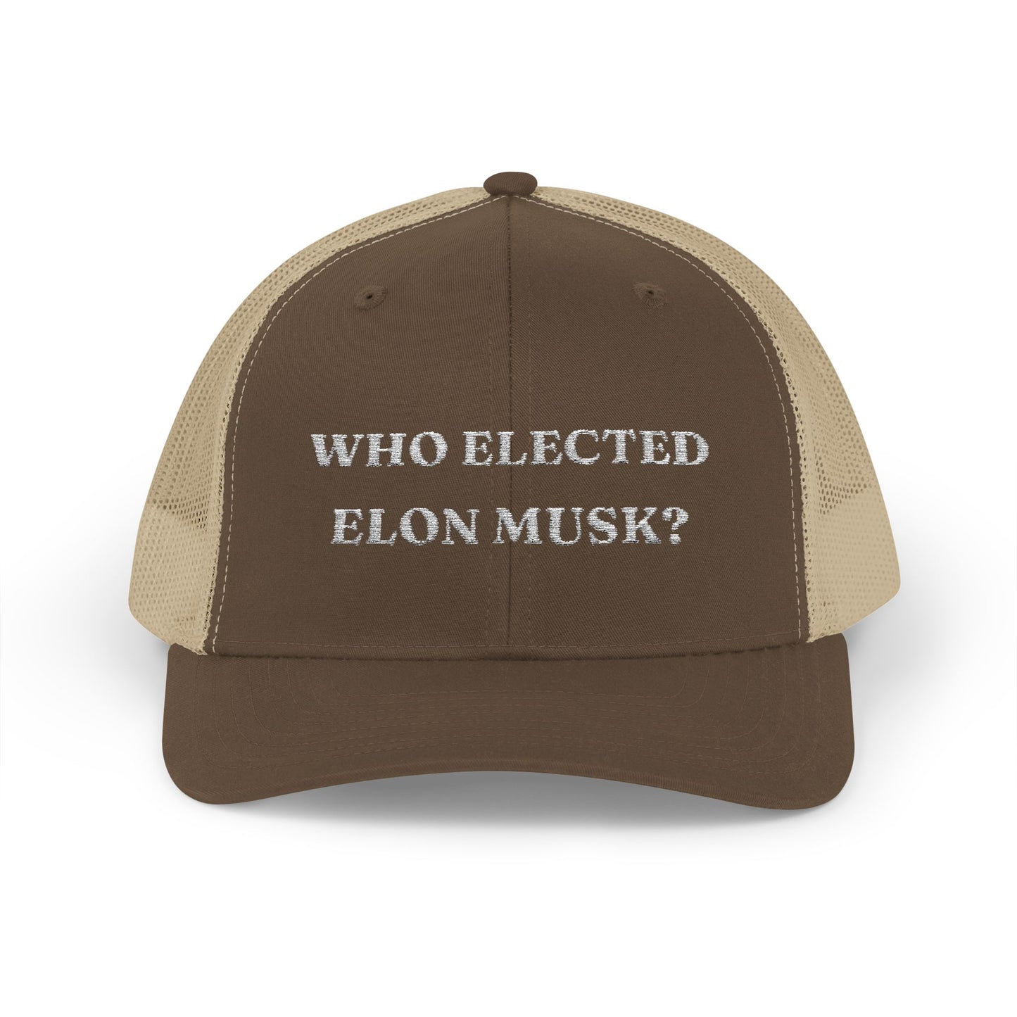 Who Elected Elon Musk? Snapback Cap - White Letters