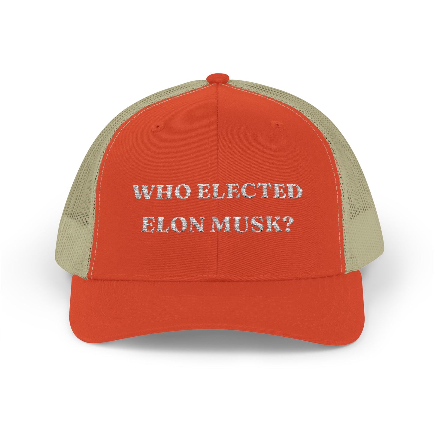 Who Elected Elon Musk? Snapback Cap - White Letters