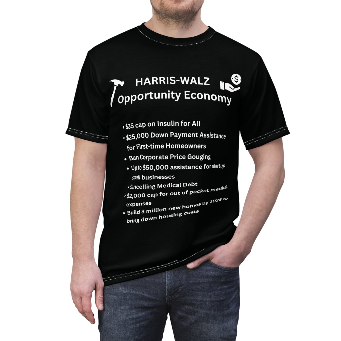 Opportunity Economy Black Unisex Cut & Sew Tee