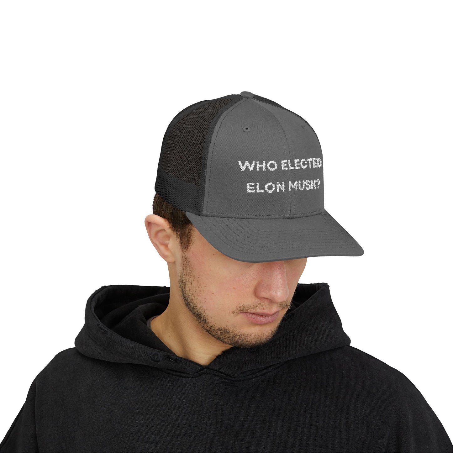 Who Elected Elon Musk? Snapback Cap - White Letters