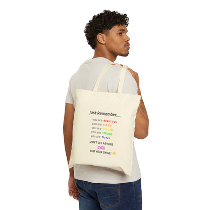 Iconic Quote Tan Canvas Tote Bag