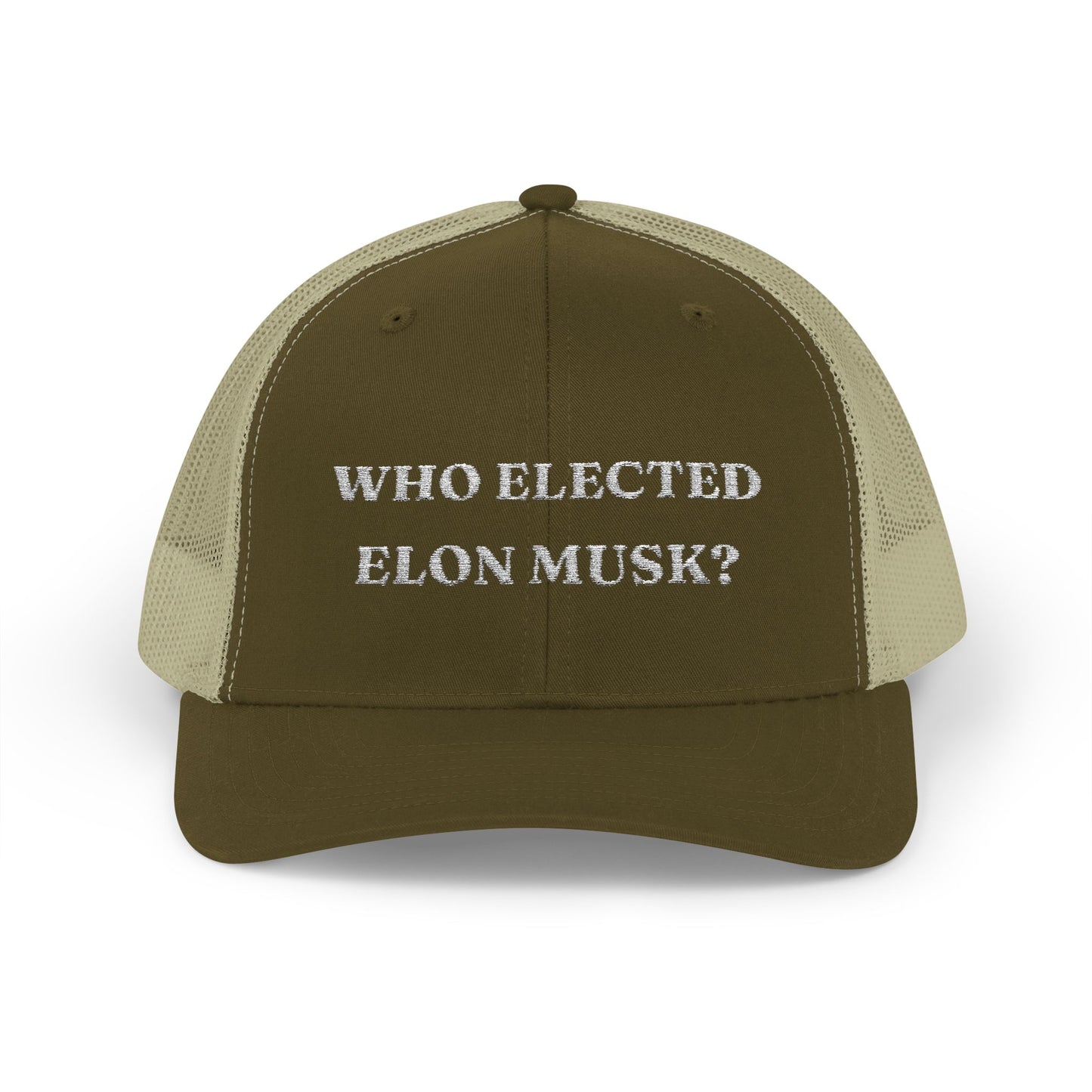 Who Elected Elon Musk? Snapback Cap - White Letters